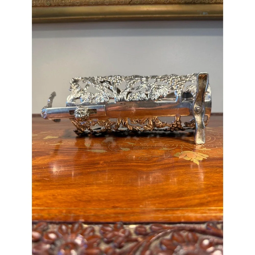 Vintage‎ Silverplate Wine Bottle Holder with Grapevine Design